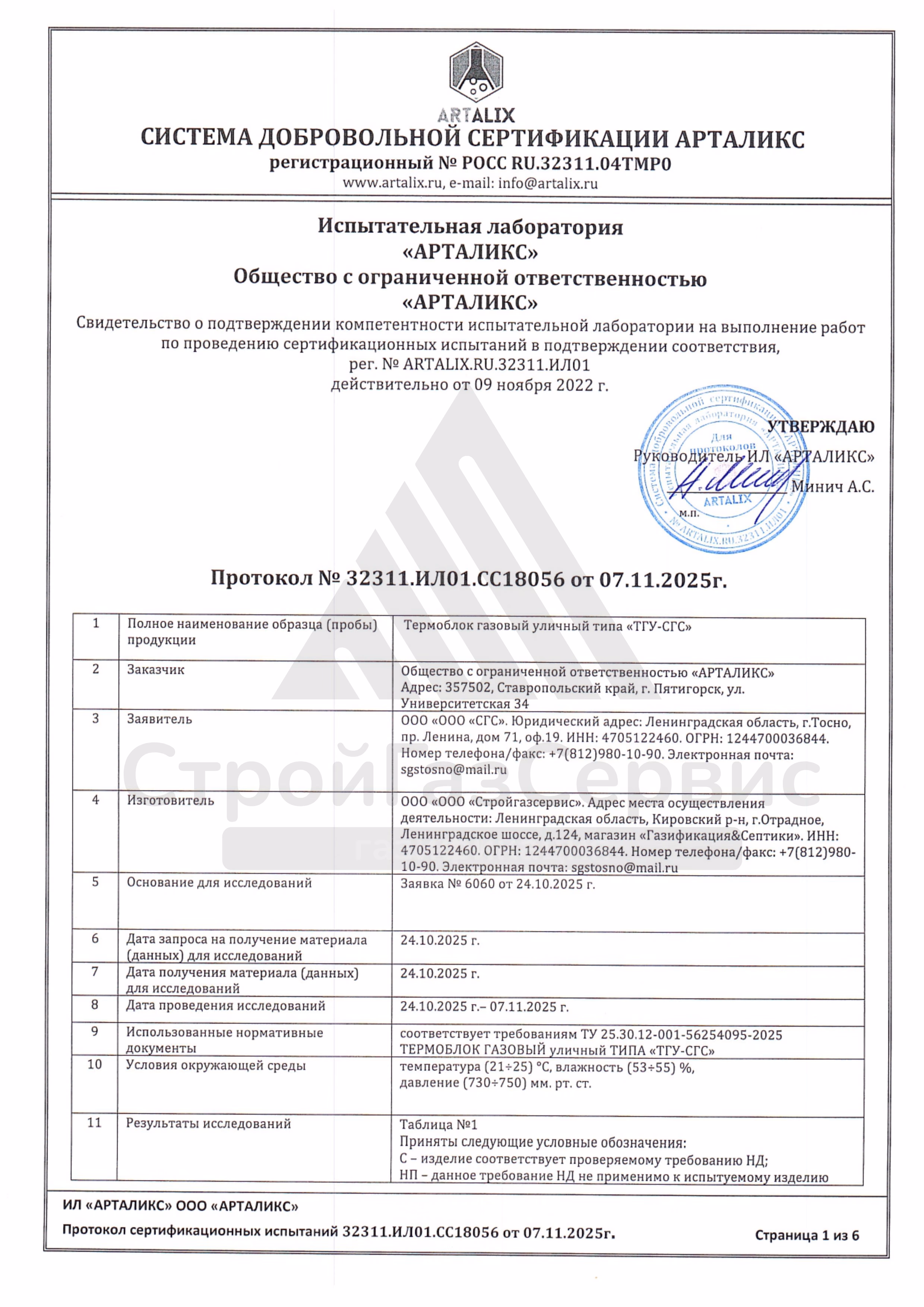 Протокол испытаний